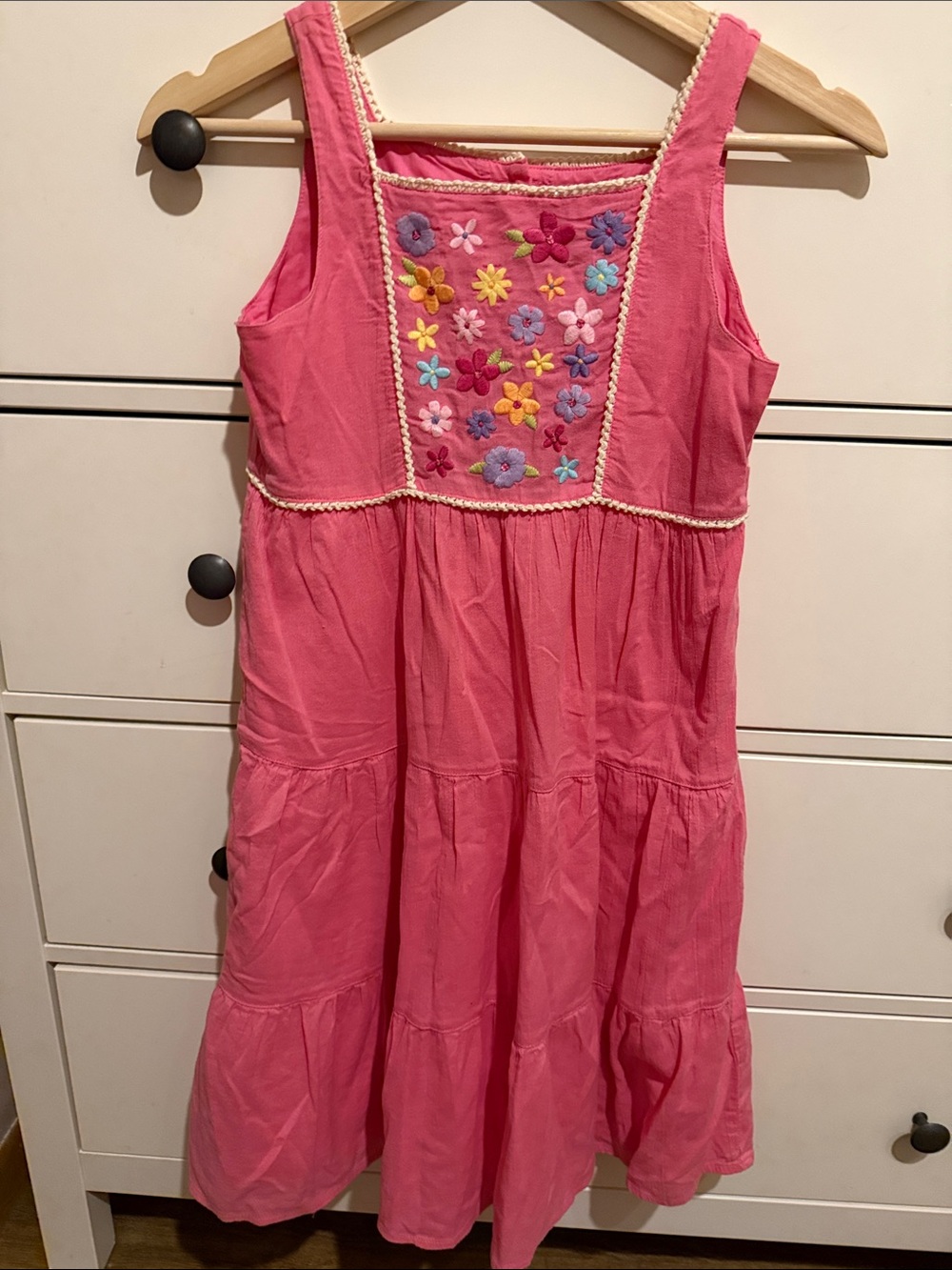 Gymboree Pink Embroidered Floral Tiered Sundress